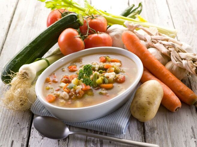 sopa de vegetais frescos para gastrite